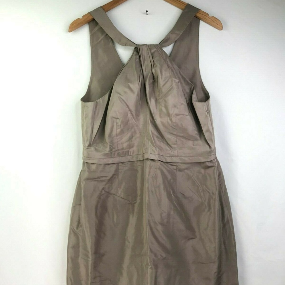 J Crew Gray Silk Taffeta Gracie Dress
